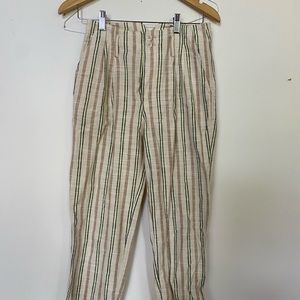 Anthropologie beige striped summer pants 0P